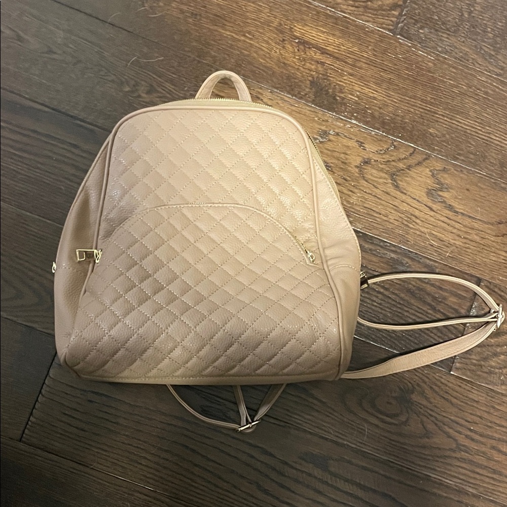Chic Quilted Tan Women's Backpack